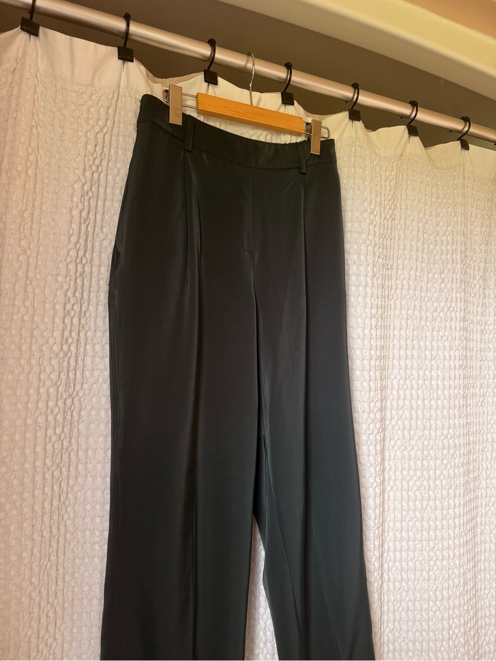 Navy satin pants